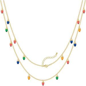 Women With Candy Christmas Tree Pendant Necklace Light Bulb Xmas Fashion Jewelry